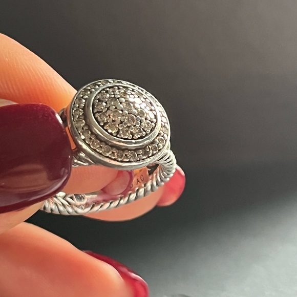 David Yurman Albion round pavé diamond ring size 6 - Picture 2 of 4